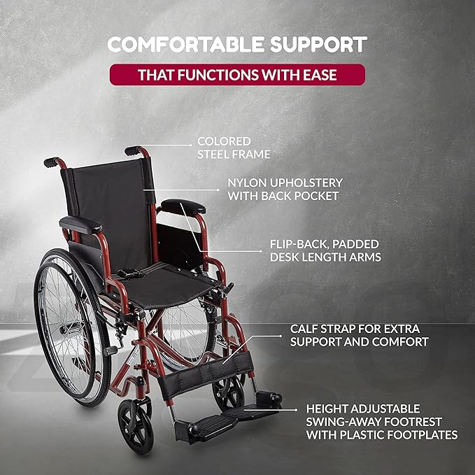 Circle Specialty Ziggo 14" Wheelchair, Red (CSP - ZG1400) - SchoolOutlet