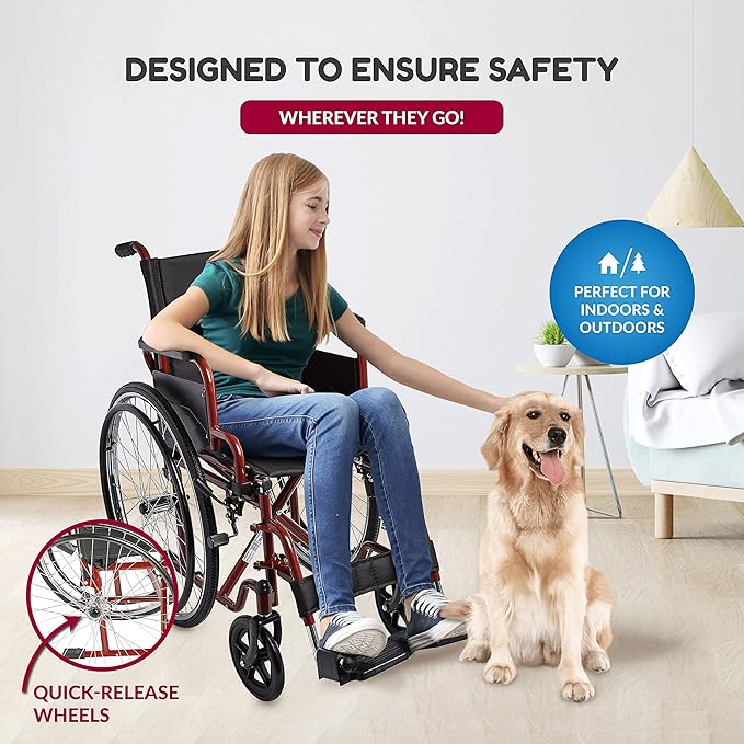 Circle Specialty Ziggo 14" Wheelchair, Red (CSP - ZG1400) - SchoolOutlet