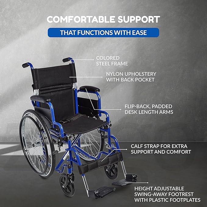 Circle Specialty Ziggo 16" Wheelchair, Blue (CSP - ZG1600) - SchoolOutlet