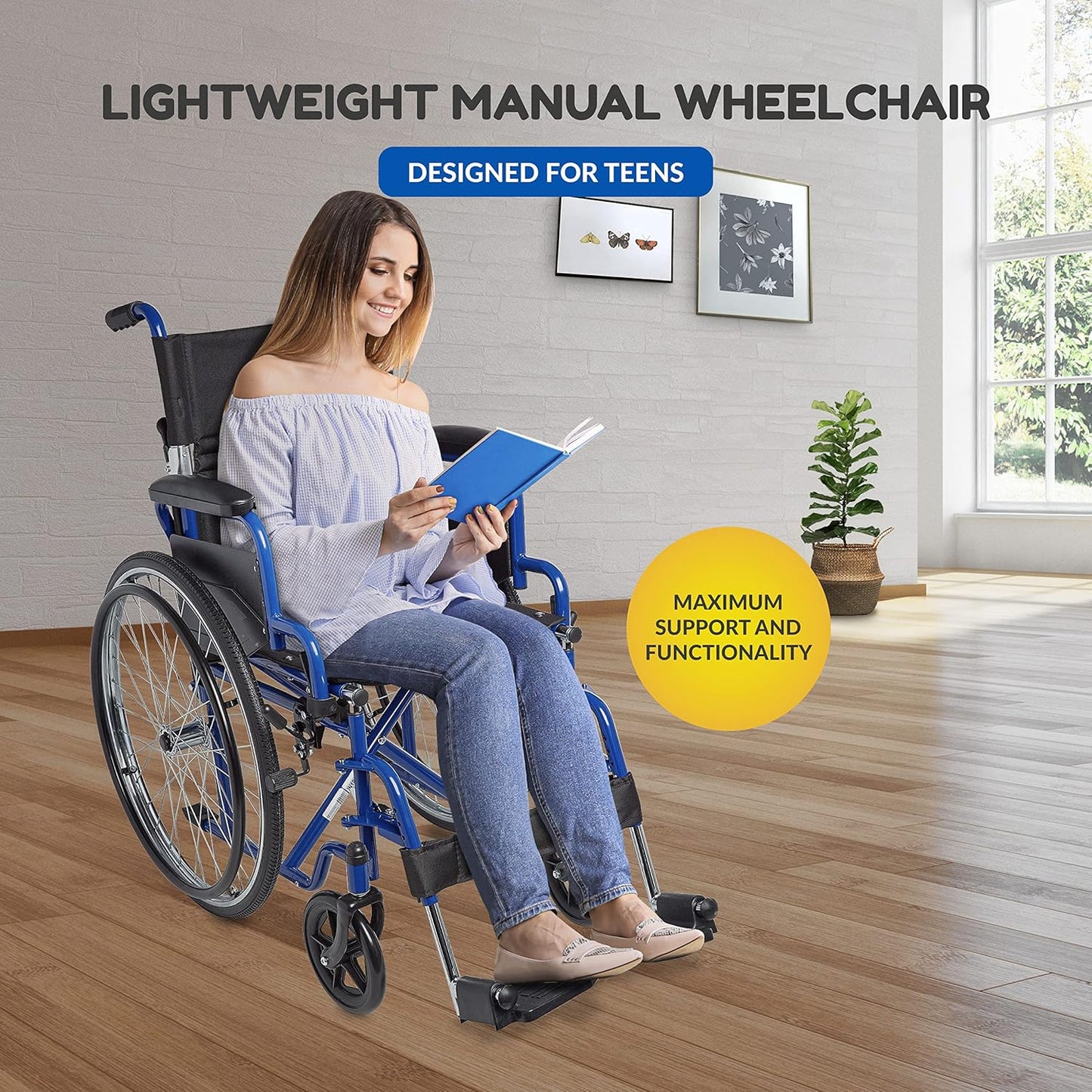 Circle Specialty Ziggo 16" Wheelchair, Blue (CSP - ZG1600) - SchoolOutlet