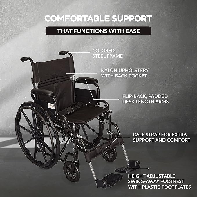 Circle Specialty Ziggo, 18' Wheelchair, Black (CSP - ZG1800) - SchoolOutlet
