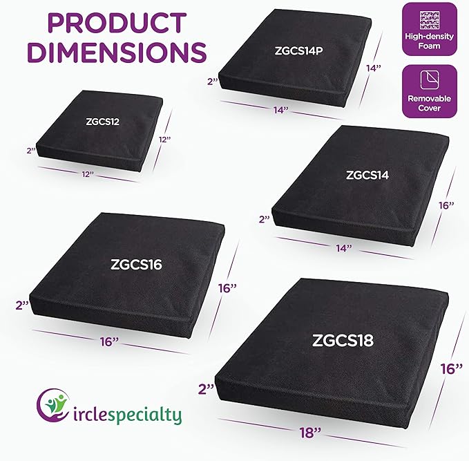 Circle Specialty Seat Cushion, Blk, Ziggo, 16" (CSP - ZGCS16) - SchoolOutlet