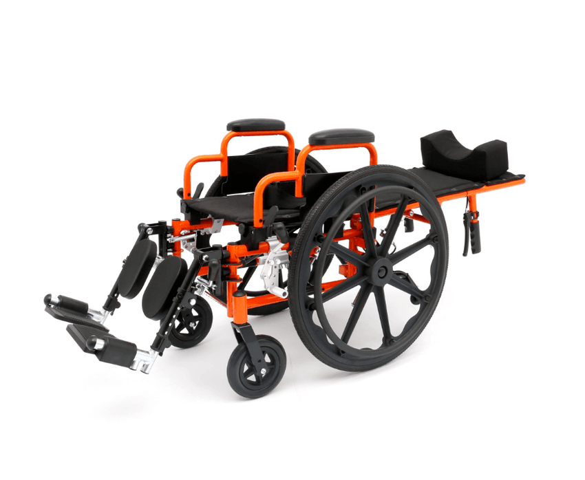 Circle Specialty Ziggo 12" Reclining Wheelchair, Orange (CSP - ZREC1200) - SchoolOutlet