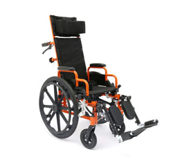 Circle Specialty Ziggo 12" Reclining Wheelchair, Orange (CSP-ZREC1200)