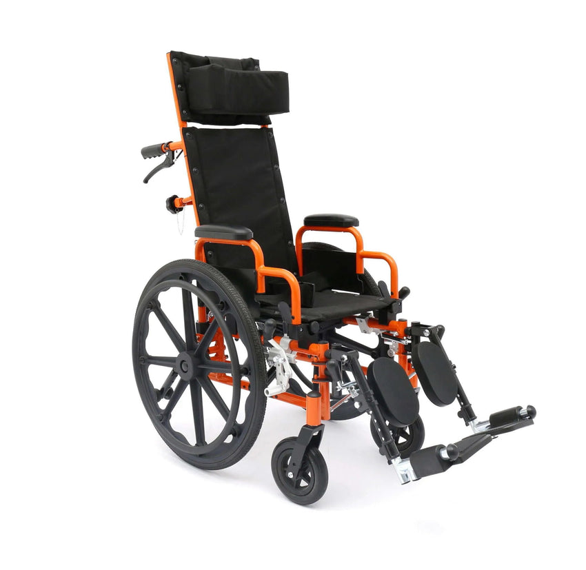Circle Specialty Ziggo 12" Reclining Wheelchair, Orange (CSP - ZREC1200) - SchoolOutlet