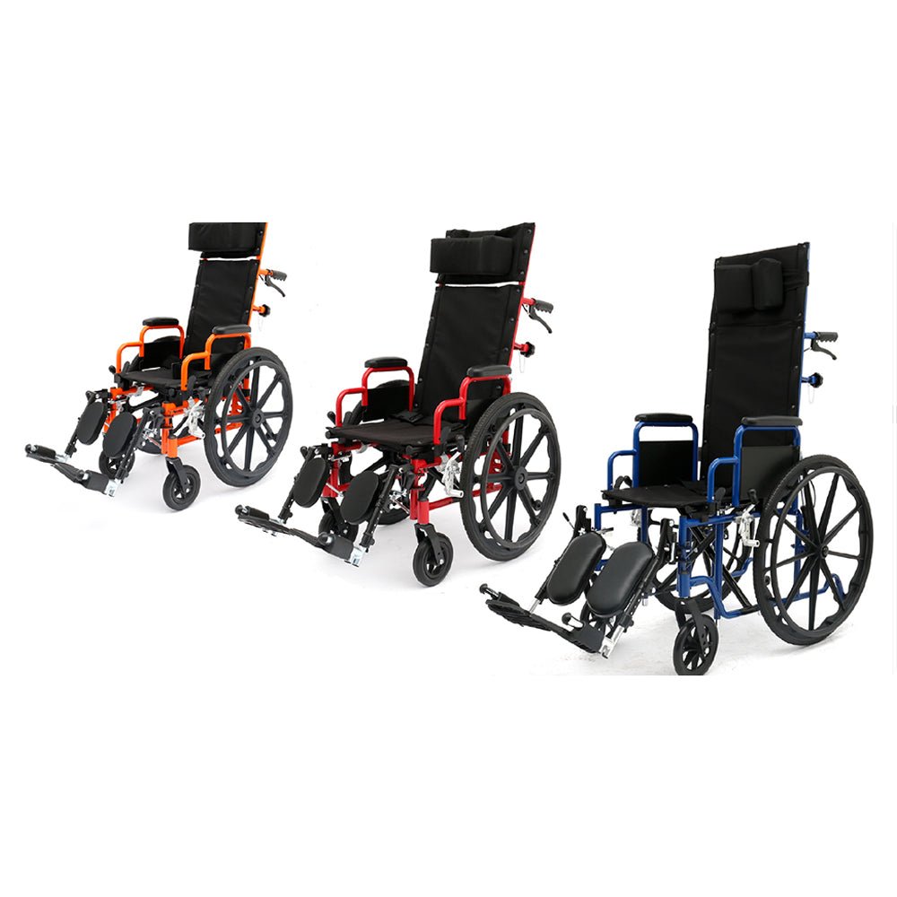 Circle Specialty Ziggo 14" Reclining Wheelchair, Red (CSP - ZREC1400) - SchoolOutlet