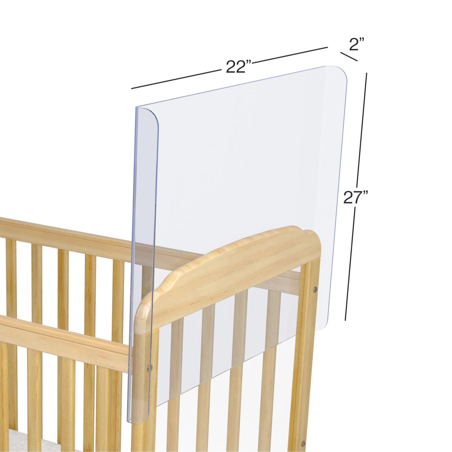 Foundations - CareShield 1-Sided Plexiglass Barrier - Safety Craft and Serenity Cribs (FOU-4081197)