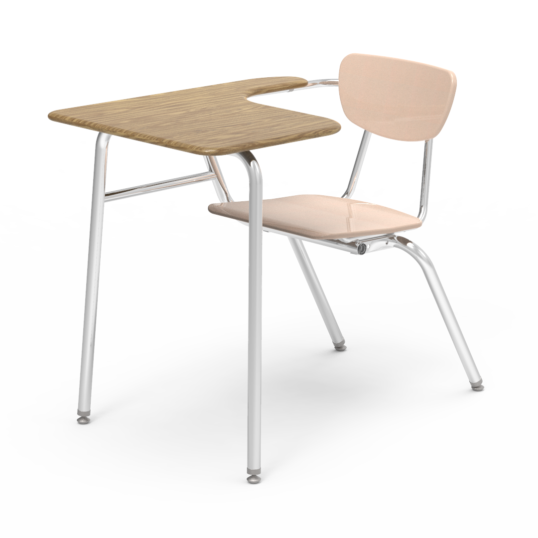Virco 3400LANBRM - Combo Desk with 18" Hard Plastic Seat, 18" x  21" x 30" Hard Plastic Top with Arm support, No Bookrack (Virco 3400LANBRM)