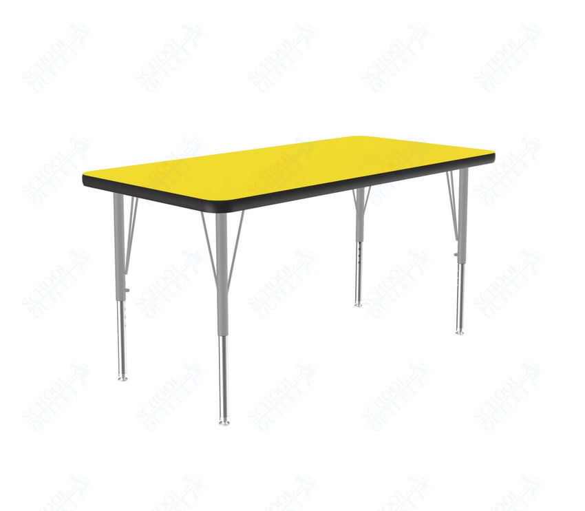 Correll Rectangular Deluxe High - Pressure Top Activity Tables with Adjustable Height 24"W x 36"L x 19 - 29"H (COR - A2436 - XX) - SchoolOutlet