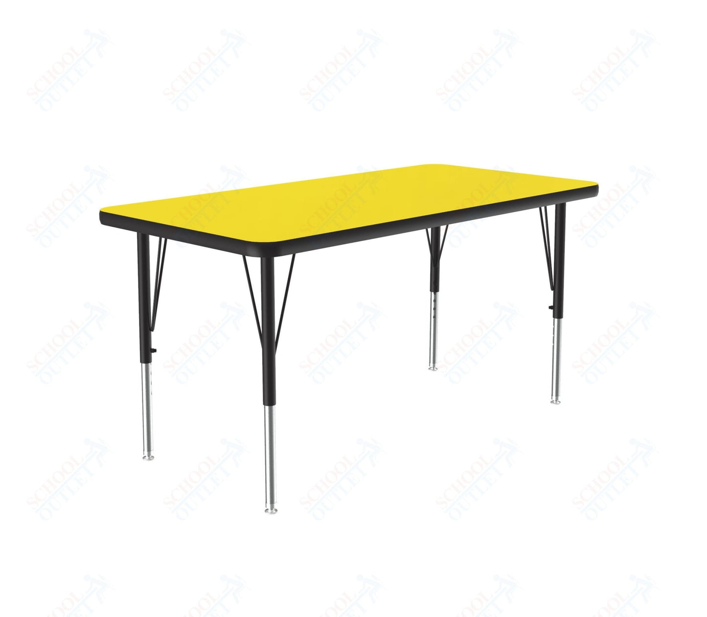Correll Rectangular Deluxe High - Pressure Top Activity Tables with Adjustable Height 24"W x 36"L x 19 - 29"H (COR - A2436 - XX) - SchoolOutlet