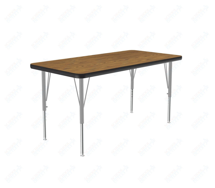 Correll Commercial Rectangular Activity Tables - Thermal Fused Laminate with Adjustable Height 24"W x 36"L x 19-29"H (COR-A2436TF-REC-XX) - SchoolOutlet