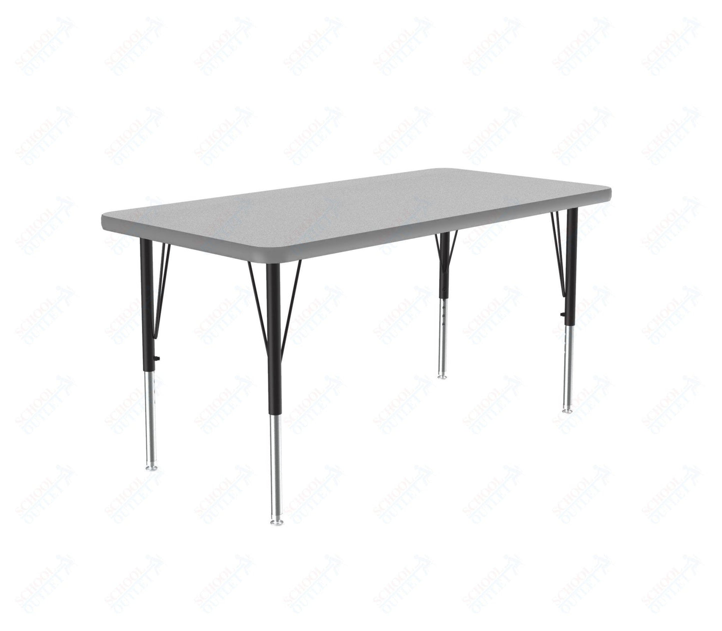 Correll Commercial Rectangular Activity Tables - Thermal Fused Laminate with Adjustable Height 24"W x 36"L x 19-29"H (COR-A2436TF-REC-XX) - SchoolOutlet