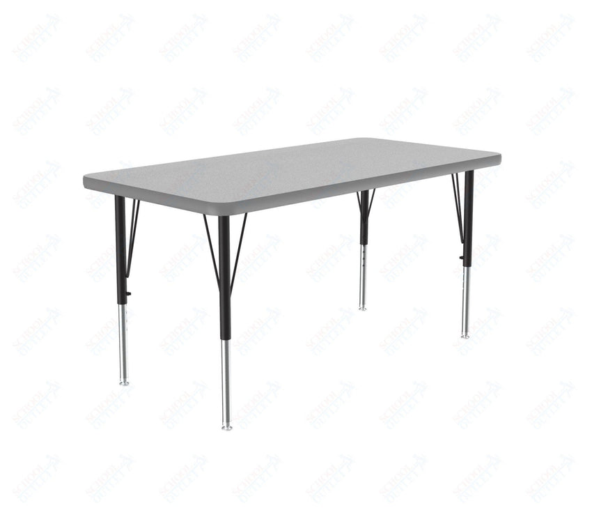 Correll Commercial Rectangular Activity Tables - Thermal Fused Laminate with Adjustable Height 24"W x 36"L x 19-29"H (COR-A2436TF-REC-XX) - SchoolOutlet