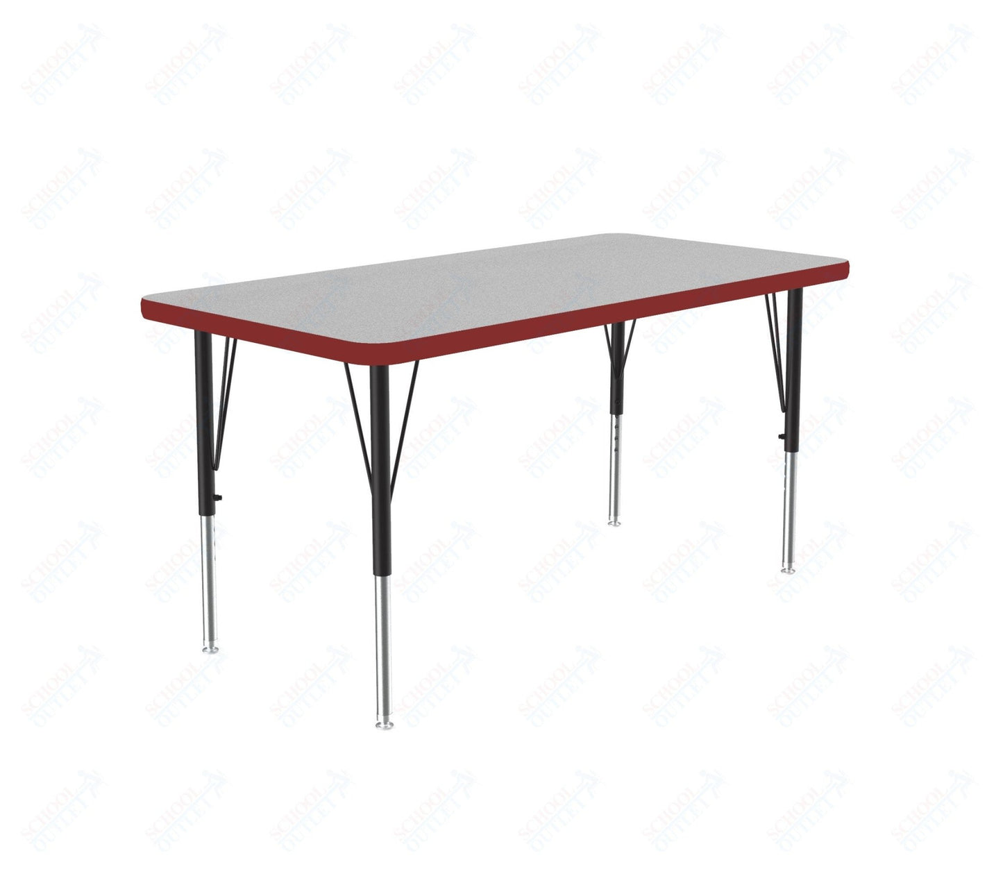 Correll Commercial Rectangular Activity Tables - Thermal Fused Laminate with Adjustable Height 24"W x 36"L x 19-29"H (COR-A2436TF-REC-XX) - SchoolOutlet