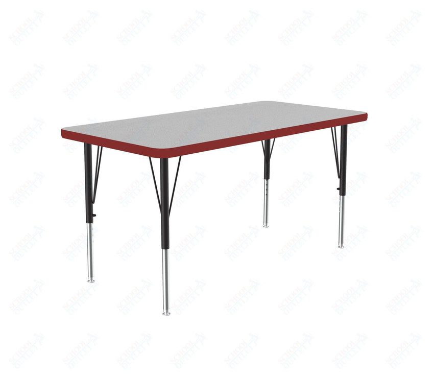 Correll Commercial Rectangular Activity Tables - Thermal Fused Laminate with Adjustable Height 24"W x 36"L x 19-29"H (COR-A2436TF-REC-XX) - SchoolOutlet