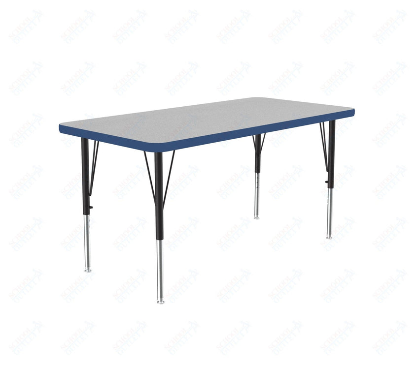 Correll Commercial Rectangular Activity Tables - Thermal Fused Laminate with Adjustable Height 24"W x 36"L x 19-29"H (COR-A2436TF-REC-XX) - SchoolOutlet