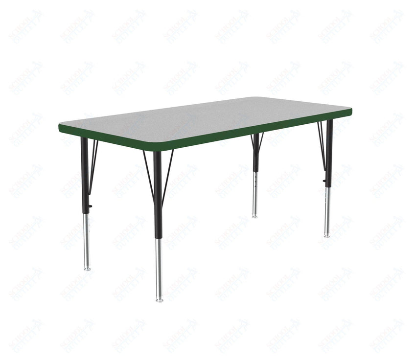 Correll Commercial Rectangular Activity Tables - Thermal Fused Laminate with Adjustable Height 24"W x 36"L x 19-29"H (COR-A2436TF-REC-XX) - SchoolOutlet