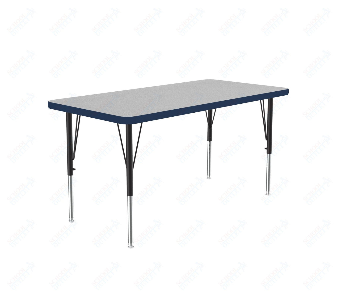 Correll Commercial Rectangular Activity Tables - Thermal Fused Laminate with Adjustable Height 24"W x 36"L x 19-29"H (COR-A2436TF-REC-XX) - SchoolOutlet