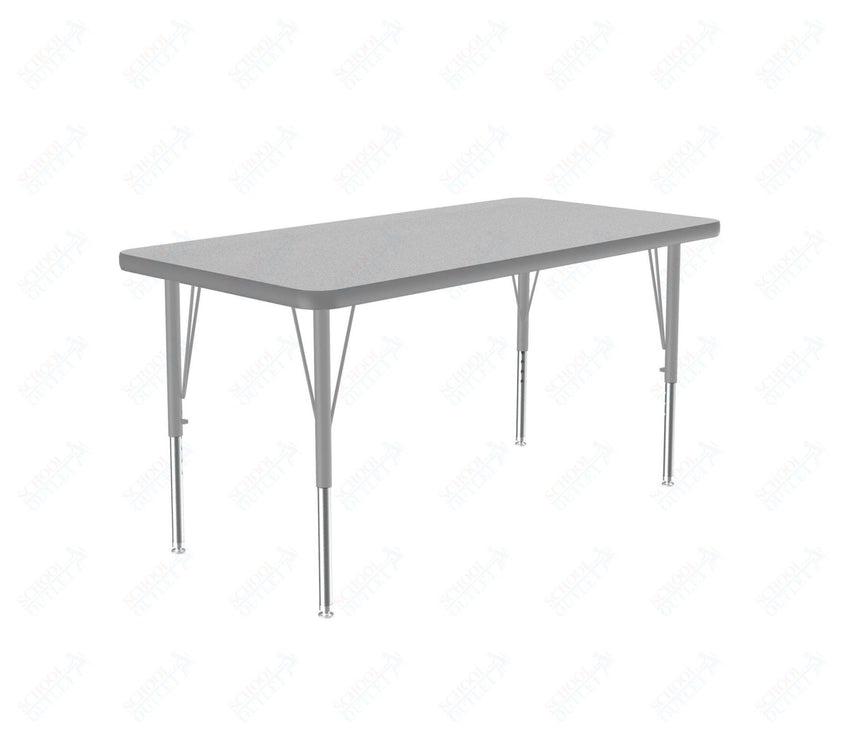 Correll Commercial Rectangular Activity Tables - Thermal Fused Laminate with Adjustable Height 24"W x 36"L x 19-29"H (COR-A2436TF-REC-XX) - SchoolOutlet