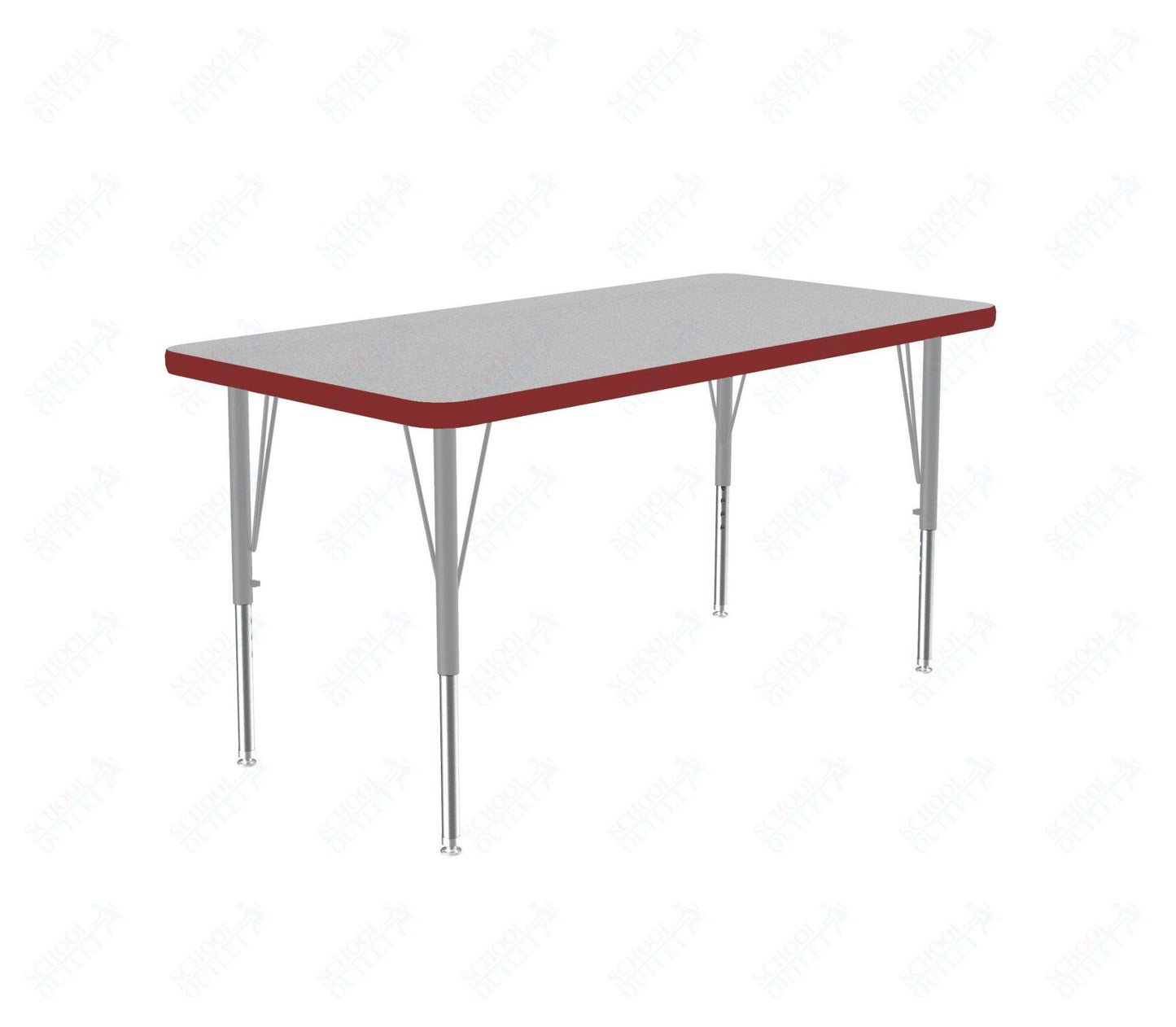 Correll Commercial Rectangular Activity Tables - Thermal Fused Laminate with Adjustable Height 24"W x 36"L x 19-29"H (COR-A2436TF-REC-XX) - SchoolOutlet