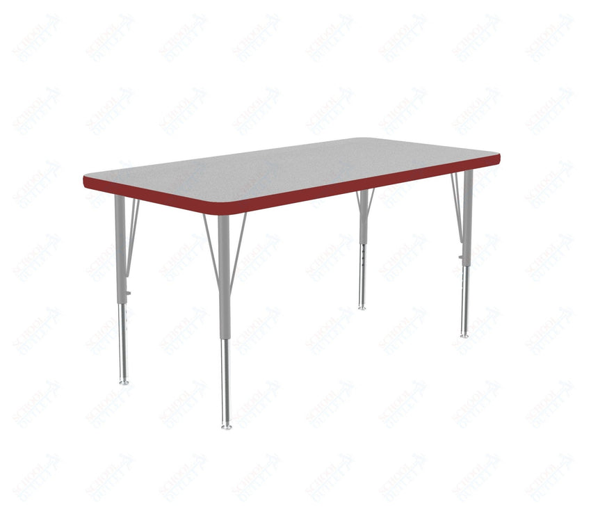 Correll Commercial Rectangular Activity Tables - Thermal Fused Laminate with Adjustable Height 24"W x 36"L x 19-29"H (COR-A2436TF-REC-XX) - SchoolOutlet