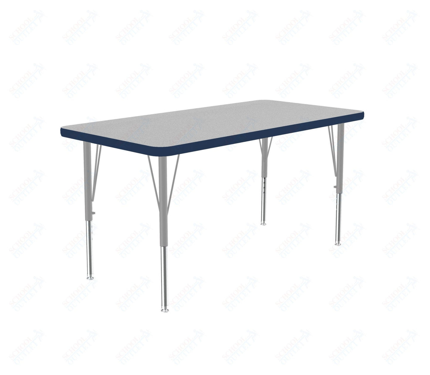 Correll Commercial Rectangular Activity Tables - Thermal Fused Laminate with Adjustable Height 24"W x 36"L x 19-29"H (COR-A2436TF-REC-XX) - SchoolOutlet