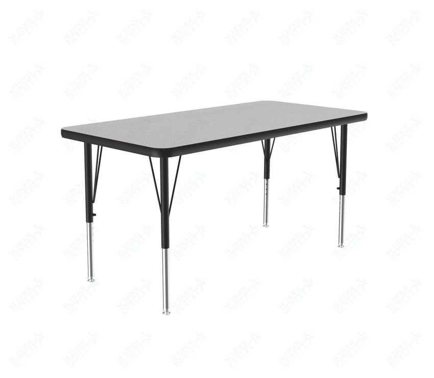 Correll Commercial Rectangular Activity Tables - Thermal Fused Laminate with Adjustable Height 24"W x 36"L x 19-29"H (COR-A2436TF-REC-XX) - SchoolOutlet