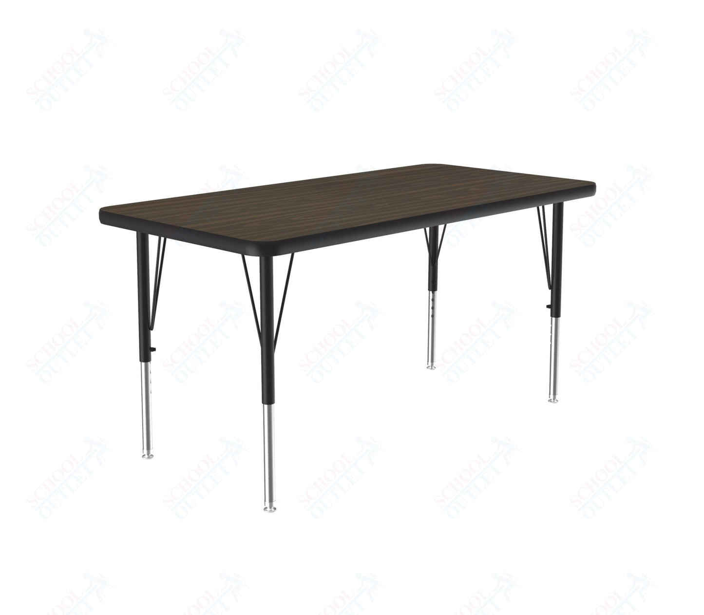 Correll Rectangular Deluxe High - Pressure Top Activity Tables with Adjustable Height 24"W x 48"L x 19 - 29"H (COR - A2448 - XX) - SchoolOutlet