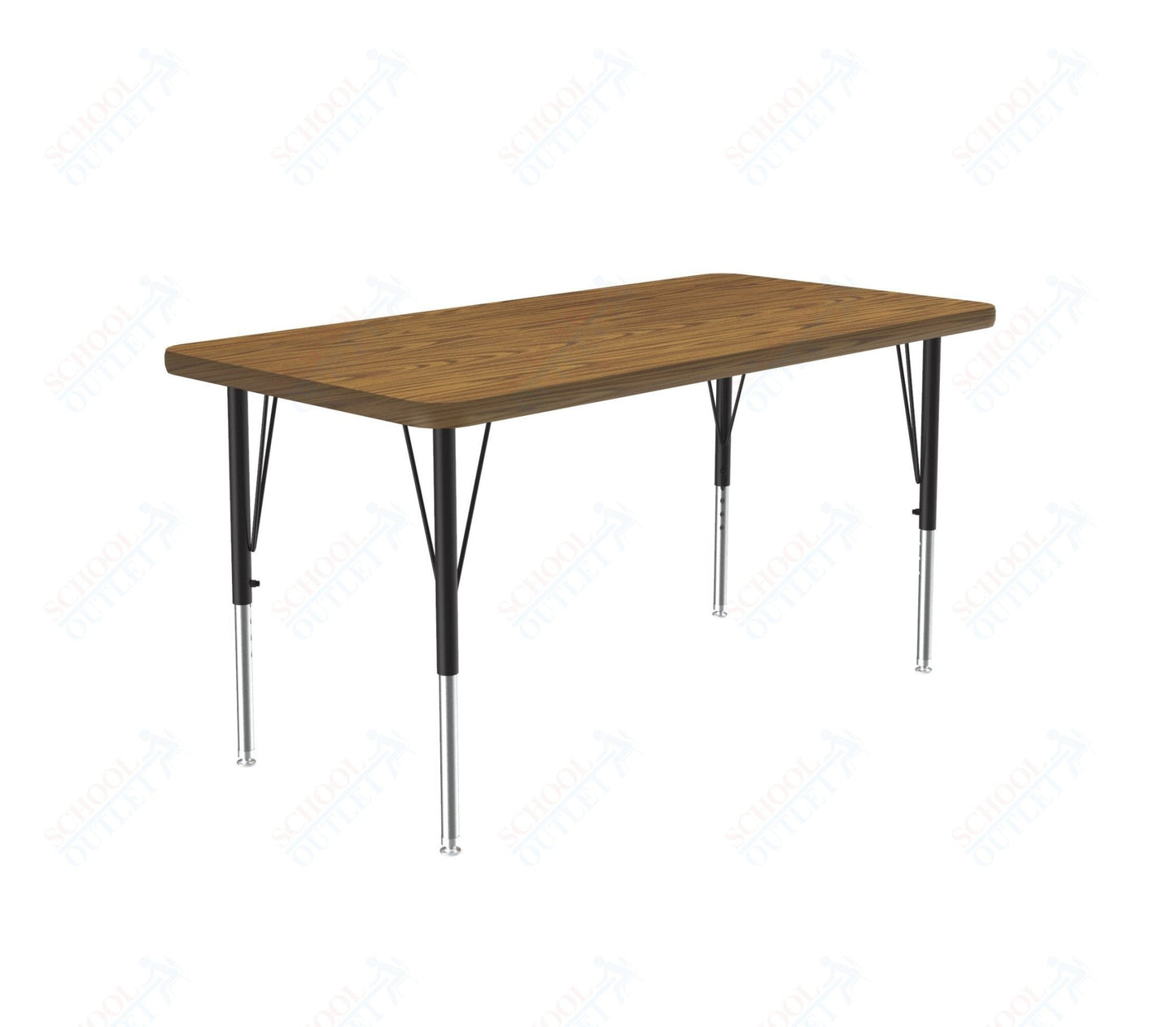 Correll Rectangular Deluxe High - Pressure Top Activity Tables with Adjustable Height 24"W x 48"L x 19 - 29"H (COR - A2448 - XX) - SchoolOutlet
