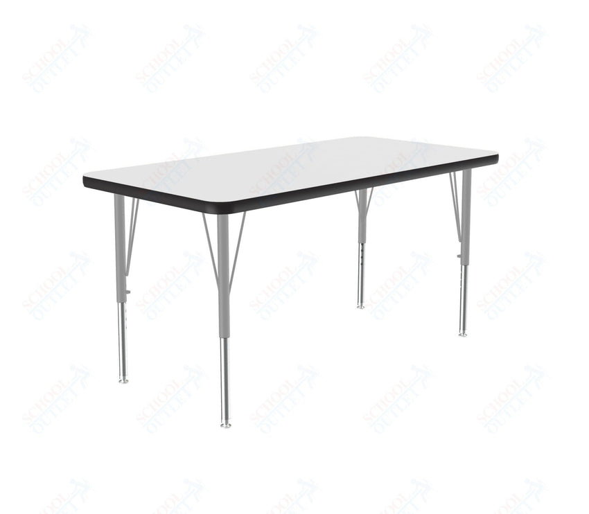 Correll Rectangular Deluxe High - Pressure Top Activity Tables with Adjustable Height 24"W x 48"L x 19 - 29"H (COR - A2448 - XX) - SchoolOutlet