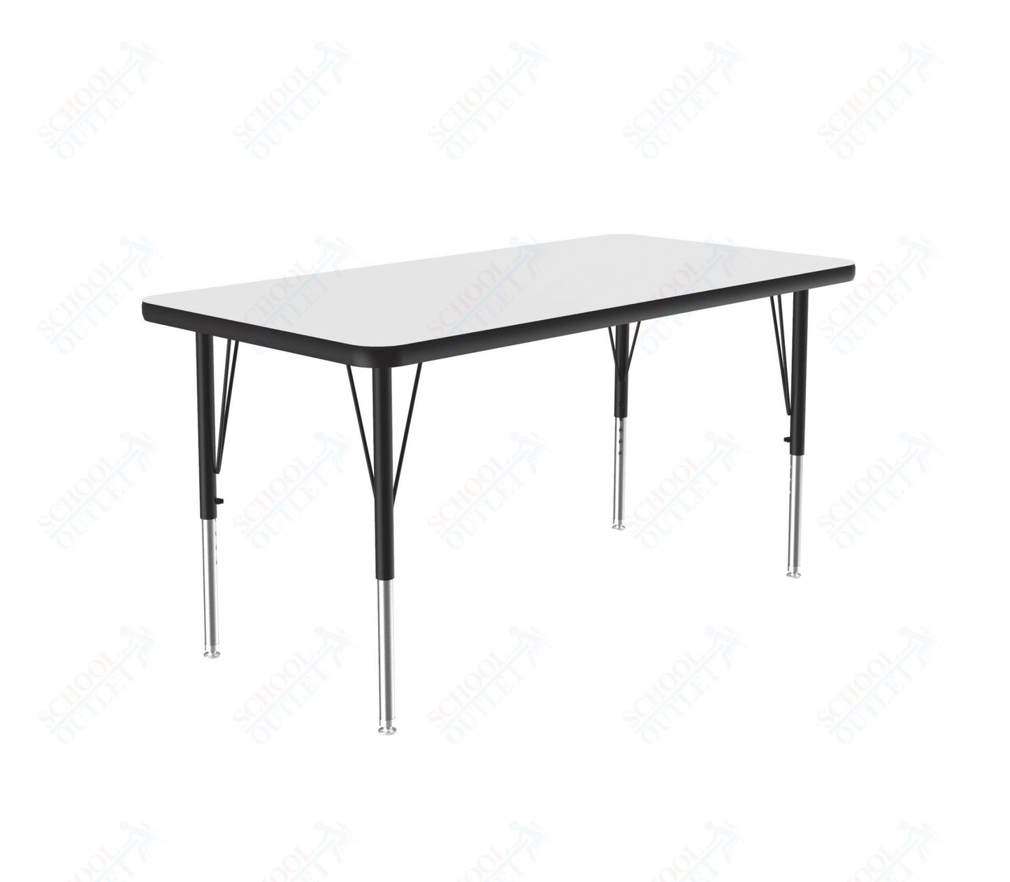 Correll Rectangular Deluxe High - Pressure Top Activity Tables with Adjustable Height 24"W x 48"L x 19 - 29"H (COR - A2448 - XX) - SchoolOutlet