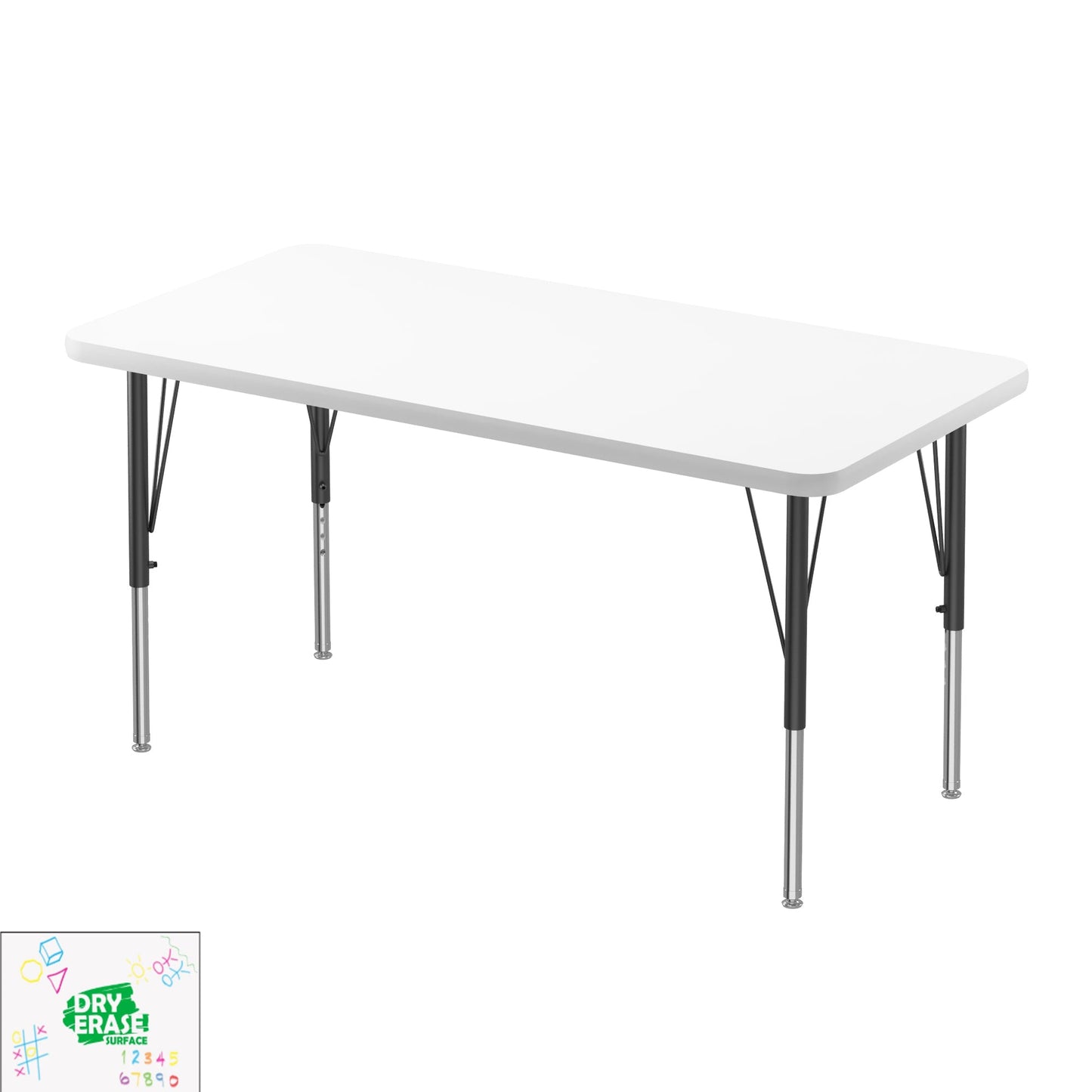 Correll Markerboard - Dry Erase Deluxe High Pressure Top - Activity Tables 24"W x 48"L x 19 - 29"H (COR - A2448DE - XX) - SchoolOutlet