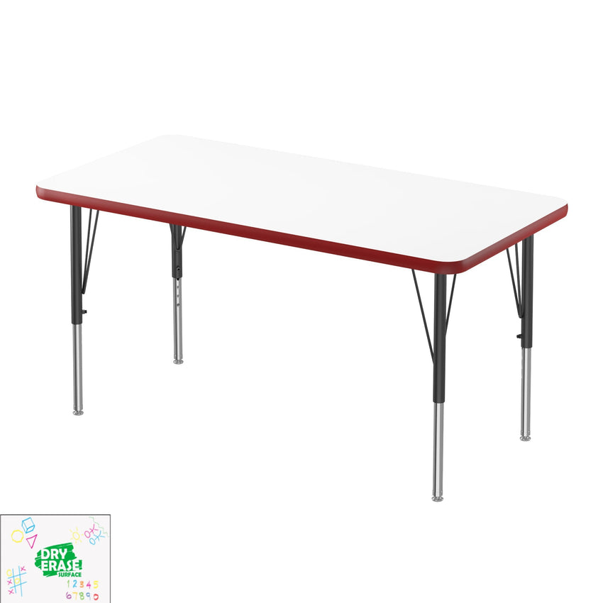 Correll Markerboard - Dry Erase Deluxe High Pressure Top - Activity Tables 24"W x 48"L x 19 - 29"H (COR - A2448DE - XX) - SchoolOutlet
