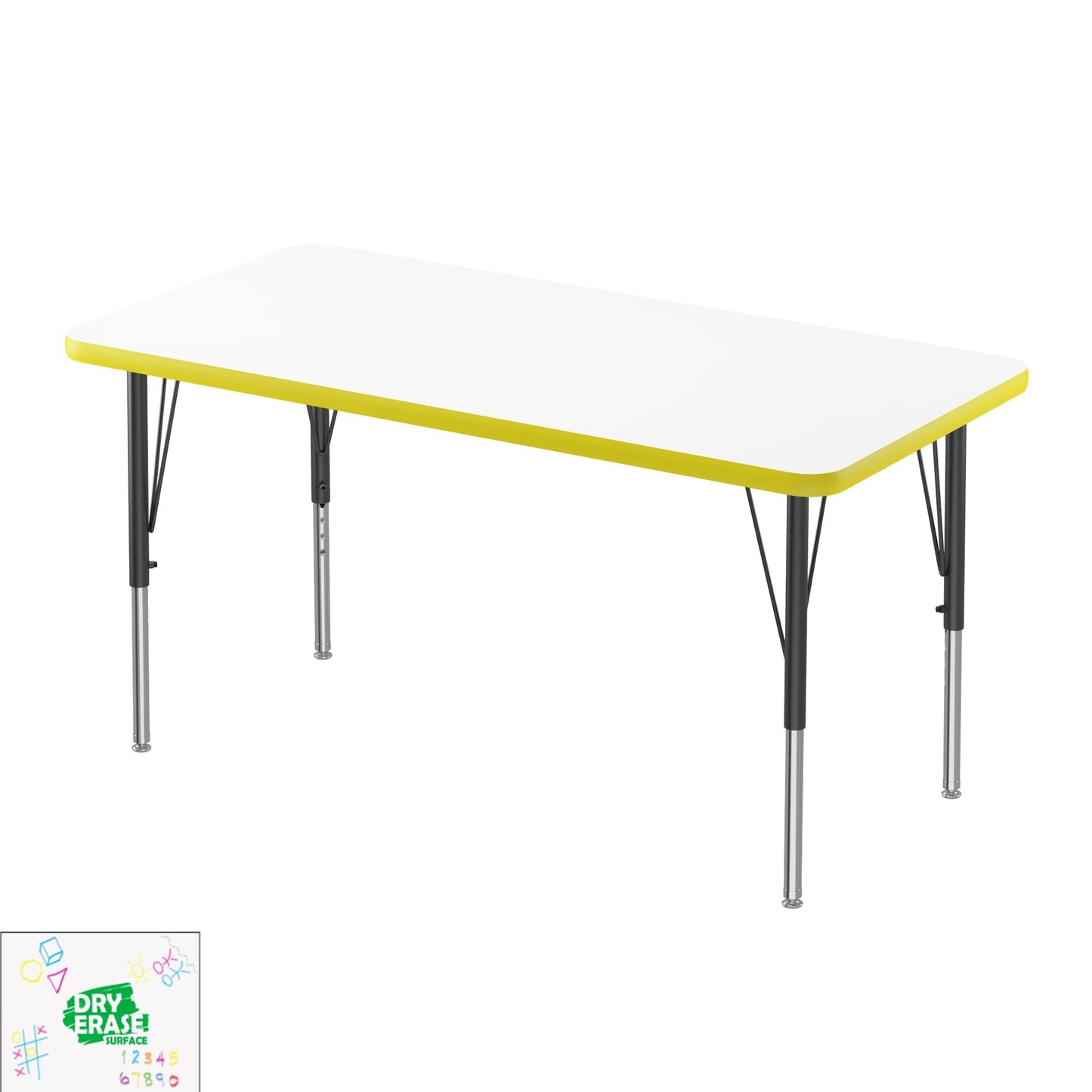 Correll Markerboard - Dry Erase Deluxe High Pressure Top - Activity Tables 24"W x 48"L x 19 - 29"H (COR - A2448DE - XX) - SchoolOutlet