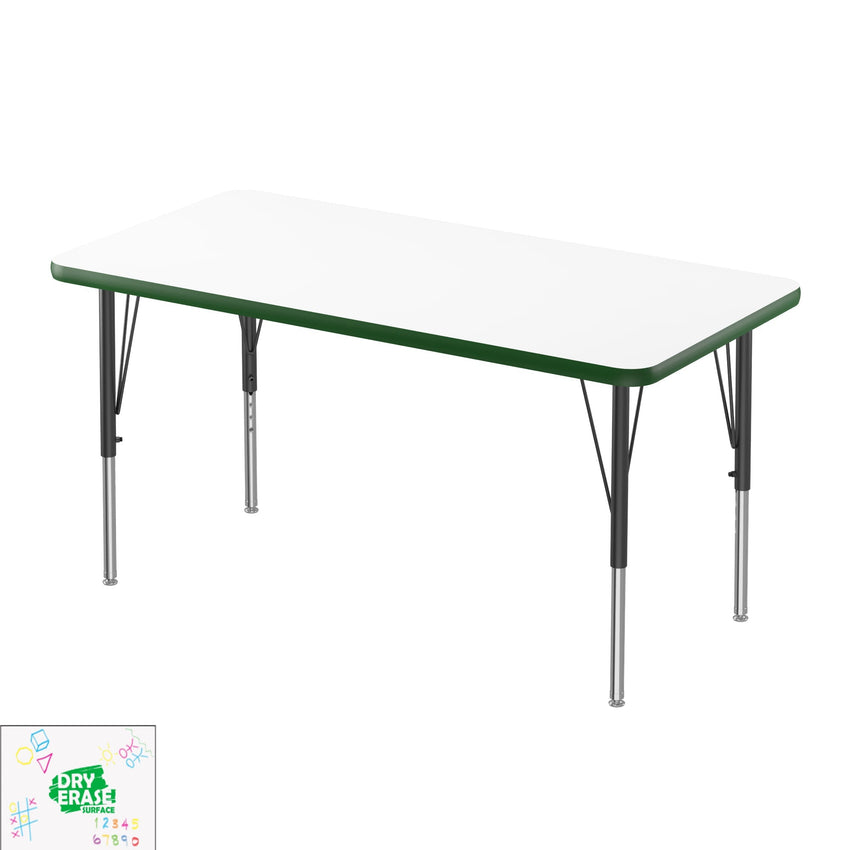 Correll Markerboard - Dry Erase Deluxe High Pressure Top - Activity Tables 24"W x 48"L x 19 - 29"H (COR - A2448DE - XX) - SchoolOutlet