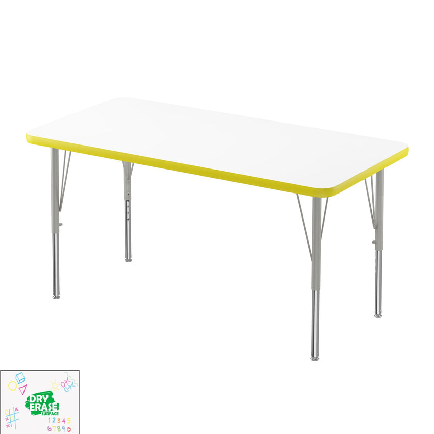 Correll Markerboard - Dry Erase Deluxe High Pressure Top - Activity Tables 24"W x 48"L x 19 - 29"H (COR - A2448DE - XX) - SchoolOutlet