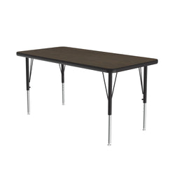 Correll Commercial Rectangular Activity Tables - Thermal Fused Laminate with Adjustable Height 24"W x 48"L x 19-29"H (COR-A2448TF-REC-XX)