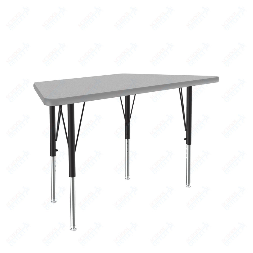 Correll Trapezoid Commercial Laminate Top Activity Tables 24"W x 48"L x 19-29"H Adjustable Height (COR-A2448TF-TRP-XX) - SchoolOutlet