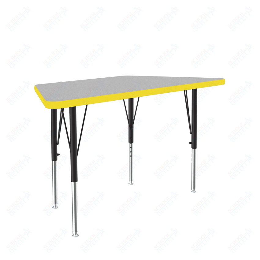 Correll Trapezoid Commercial Laminate Top Activity Tables 24"W x 48"L x 19-29"H Adjustable Height (COR-A2448TF-TRP-XX) - SchoolOutlet