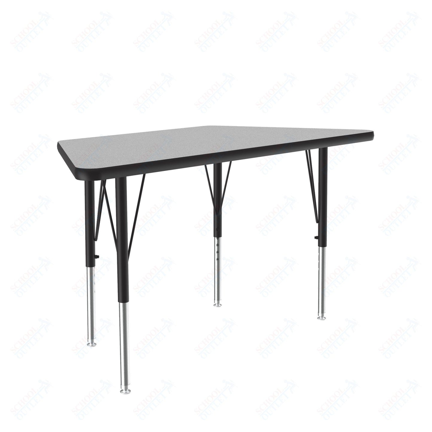Correll Trapezoid Commercial Laminate Top Activity Tables 24"W x 48"L x 19-29"H Adjustable Height (COR-A2448TF-TRP-XX) - SchoolOutlet