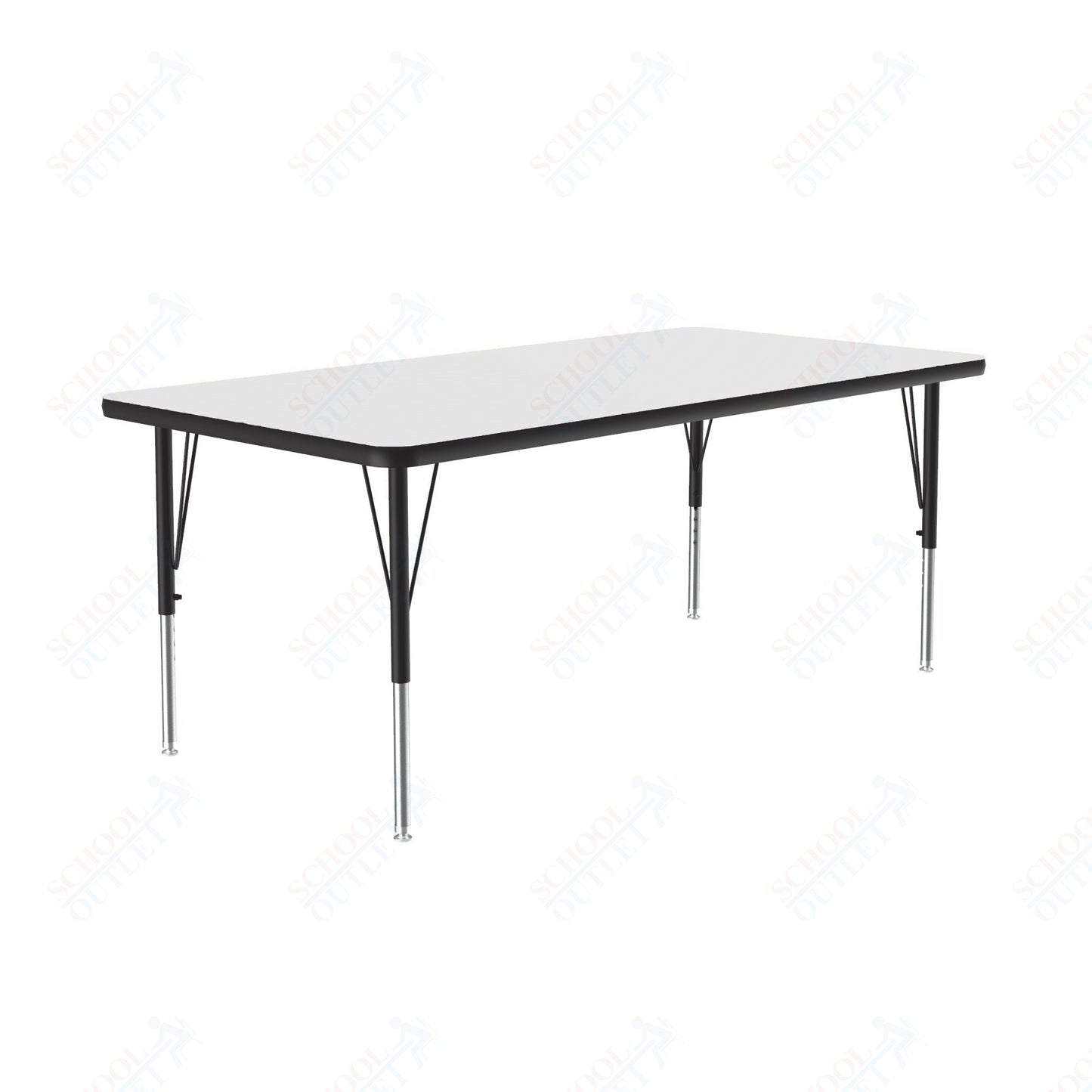 Correll Rectangular Deluxe High - Pressure Top Activity Tables with Adjustable Height 30"W x 48"L x 19 - 29"H (COR - A3048 - XX) - SchoolOutlet