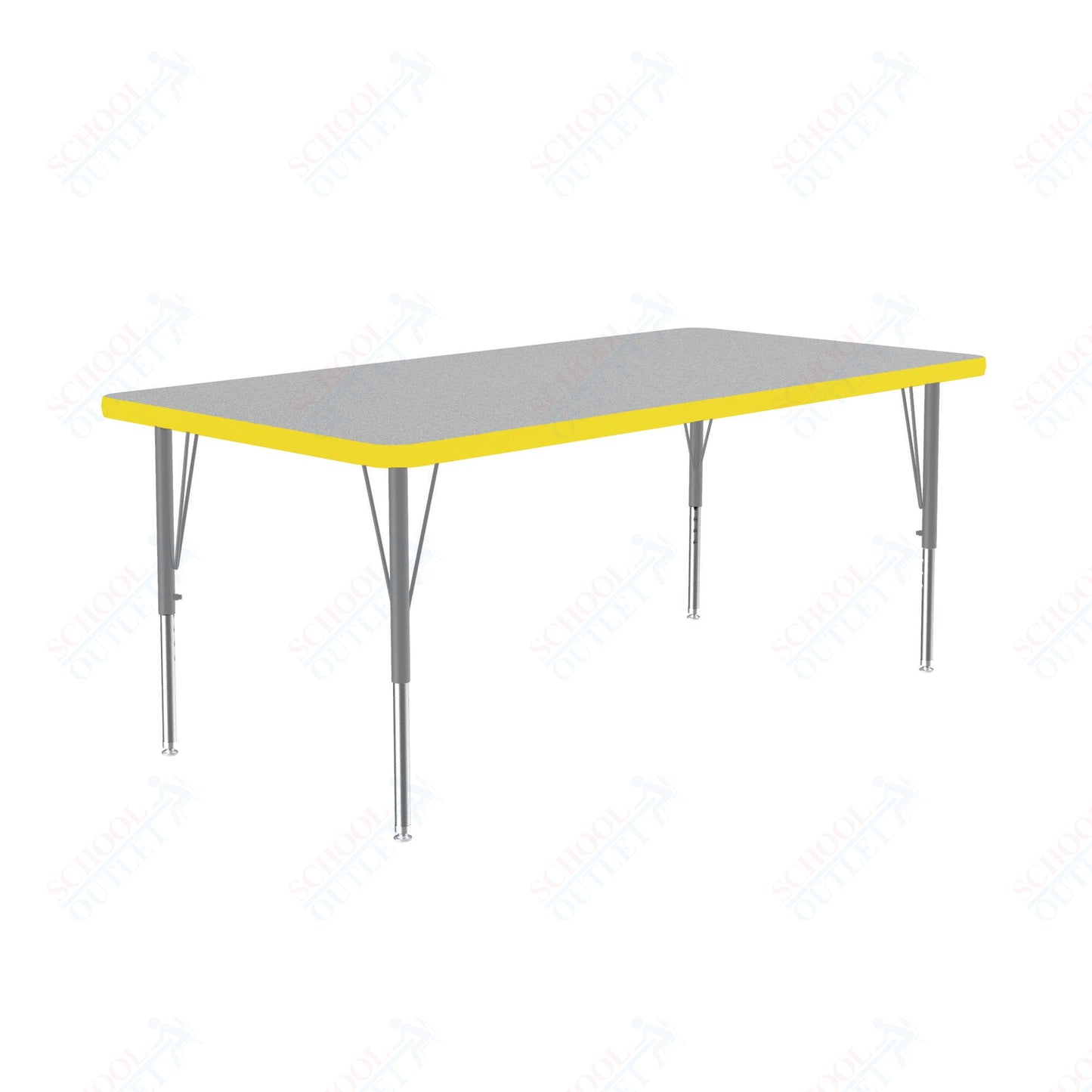Correll Rectangular Deluxe High - Pressure Top Activity Tables with Adjustable Height 30"W x 60"L x 19 - 29"H (COR - A3060 - XX) - SchoolOutlet