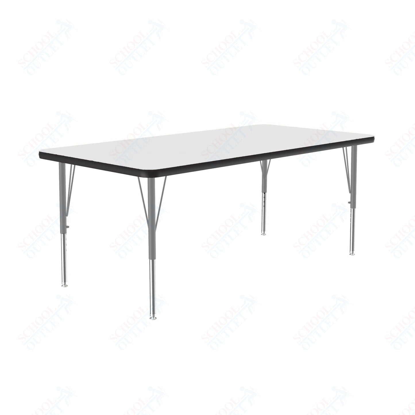 Correll Rectangular Deluxe High - Pressure Top Activity Tables with Adjustable Height 30"W x 60"L x 19 - 29"H (COR - A3060 - XX) - SchoolOutlet