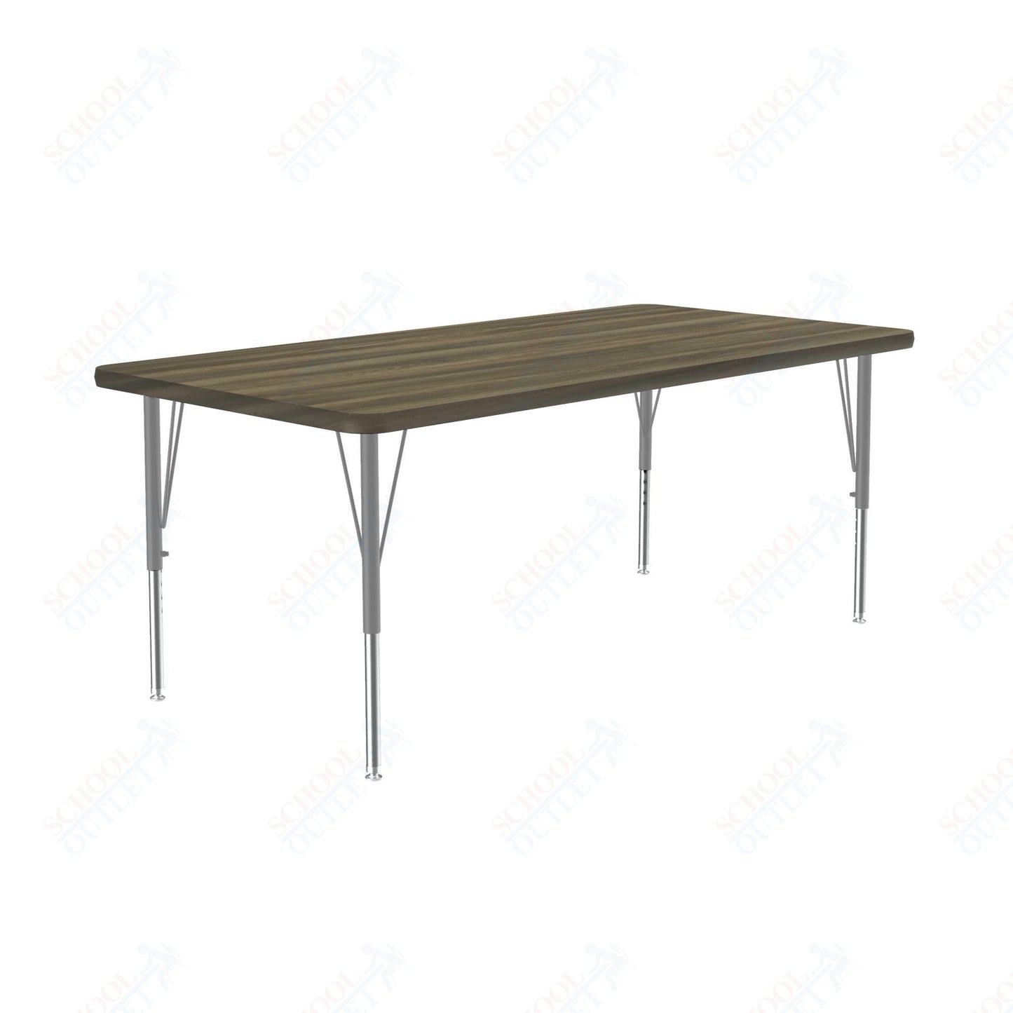 Correll Rectangular Deluxe High - Pressure Top Activity Tables with Adjustable Height 30"W x 60"L x 19 - 29"H (COR - A3060 - XX) - SchoolOutlet