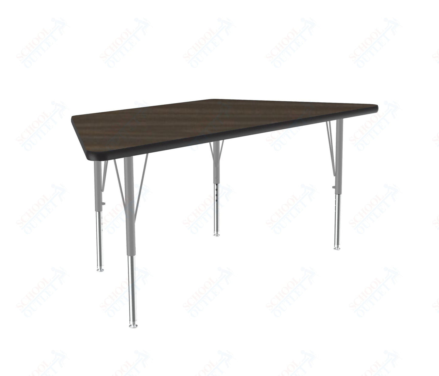 Correll Trapezoid Deluxe High - Pressure Top Activity Tables 30"W x 60"L x 19 - 29"H Adjustable Height (COR - A3060 - TRP - XX) - SchoolOutlet