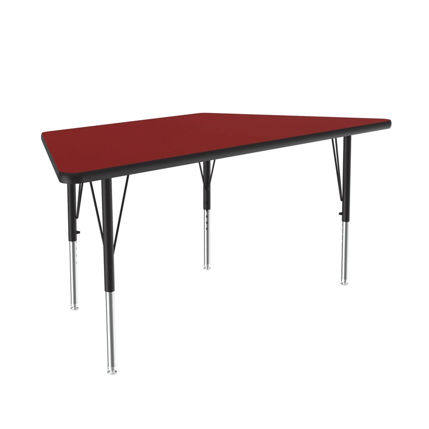 Correll Trapezoid Deluxe High - Pressure Top Activity Tables 30"W x 60"L x 19 - 29"H Adjustable Height (COR - A3060 - TRP - XX) - SchoolOutlet