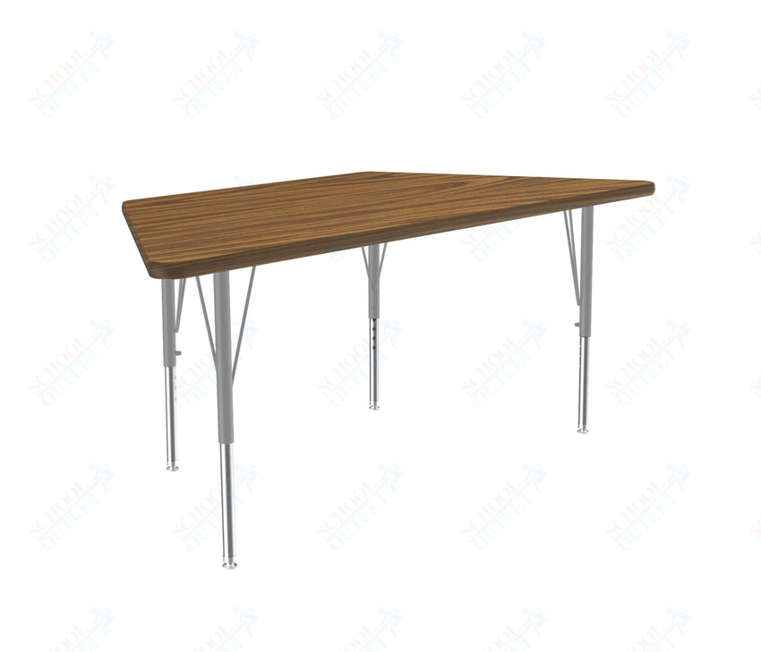 Correll Trapezoid Deluxe High - Pressure Top Activity Tables 30"W x 60"L x 19 - 29"H Adjustable Height (COR - A3060 - TRP - XX) - SchoolOutlet