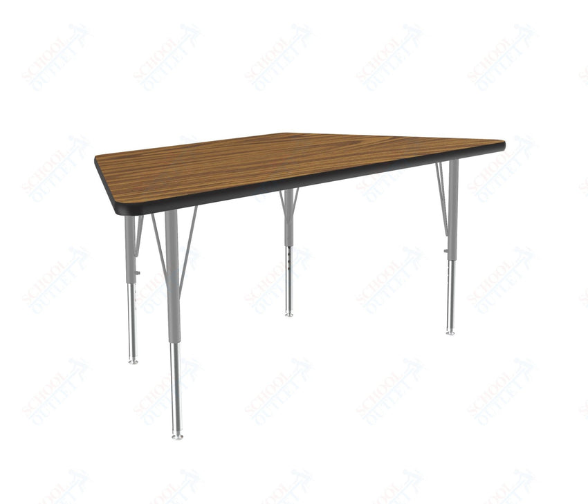 Correll Trapezoid Deluxe High - Pressure Top Activity Tables 30"W x 60"L x 19 - 29"H Adjustable Height (COR - A3060 - TRP - XX) - SchoolOutlet
