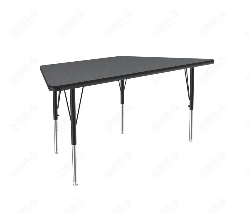 Correll Trapezoid Deluxe High - Pressure Top Activity Tables 30"W x 60"L x 19 - 29"H Adjustable Height (COR - A3060 - TRP - XX) - SchoolOutlet