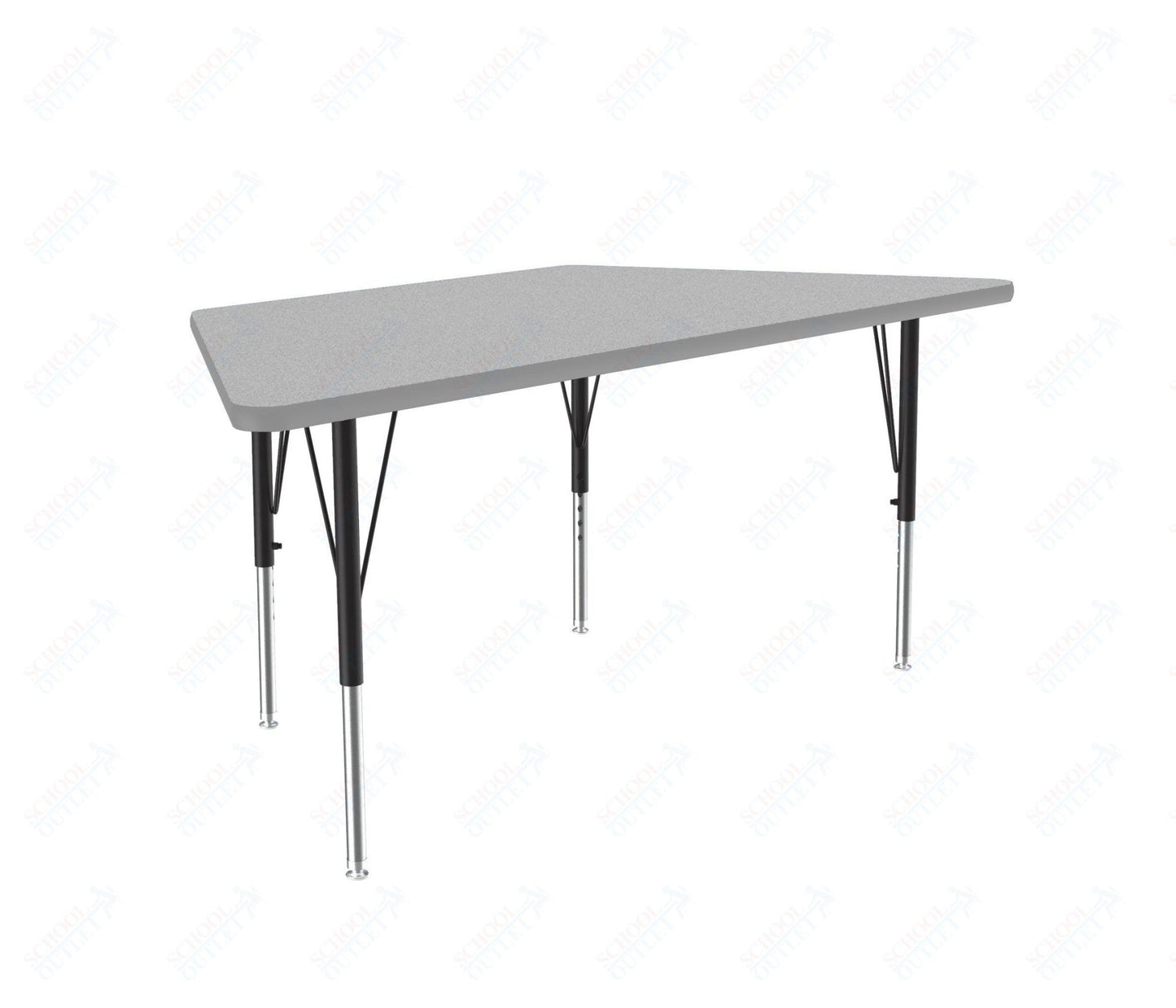 Correll Trapezoid Deluxe High-Pressure Top Activity Tables 30"W x 60"L x 19-29"H Adjustable Height (COR-A3060-TRP-XX) - SchoolOutlet
